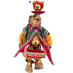 Wayne Kleski Circus Elephant Posable Large 26” Vibrant Colors Red Green Yellow